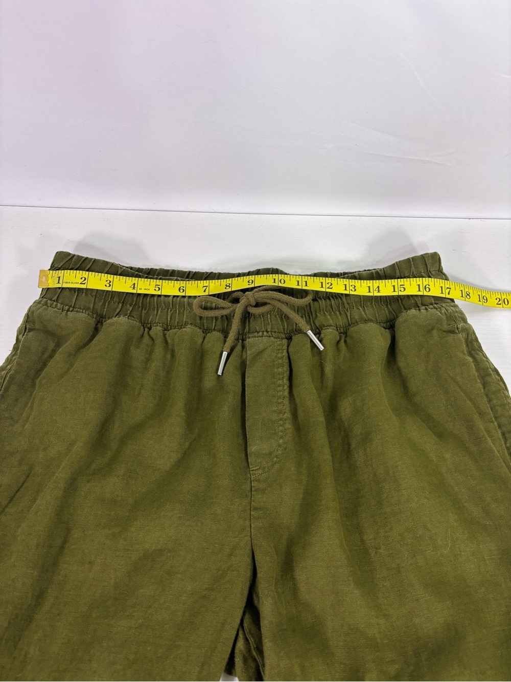 Quince 100% Linen Relaxed Wide Leg Pull On Drawstring Pants Olive Green XL - Picture 5 of 8